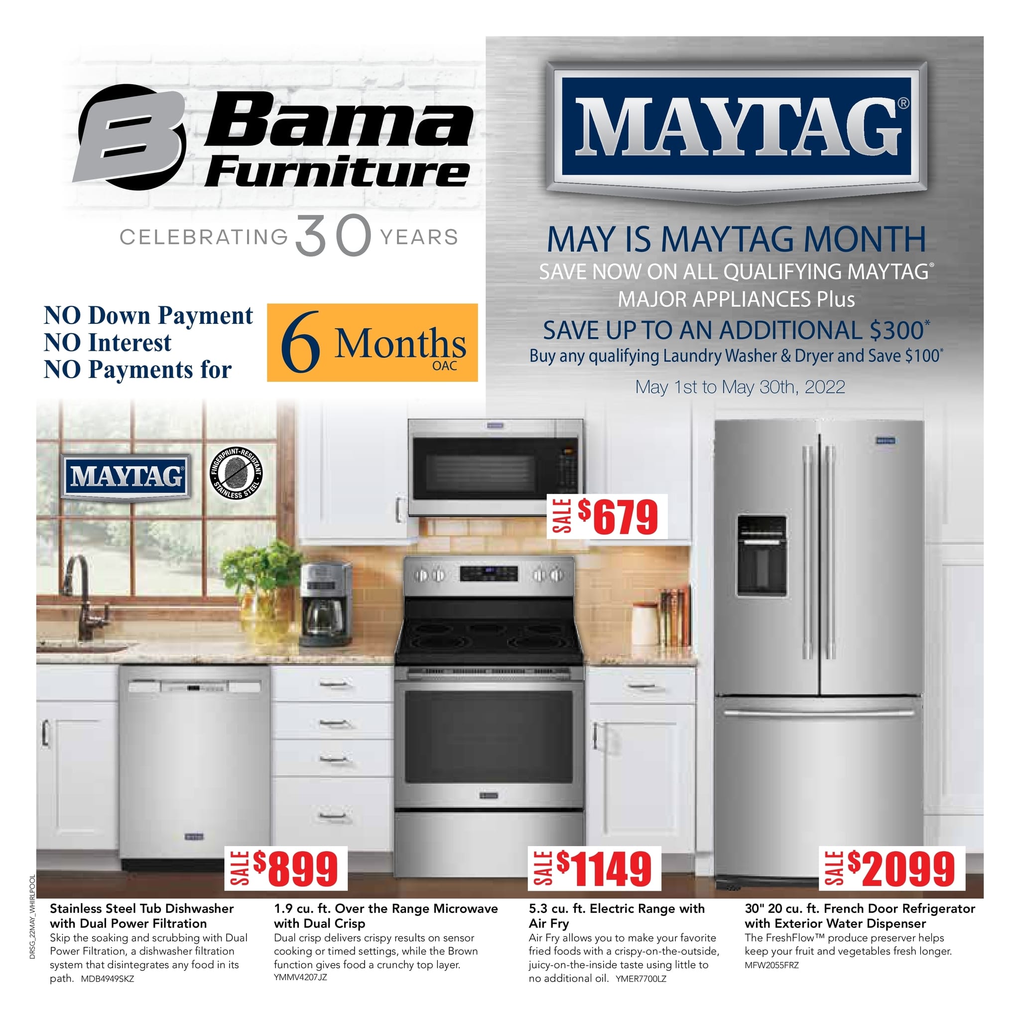 Bama Furniture - May is Maytag Month