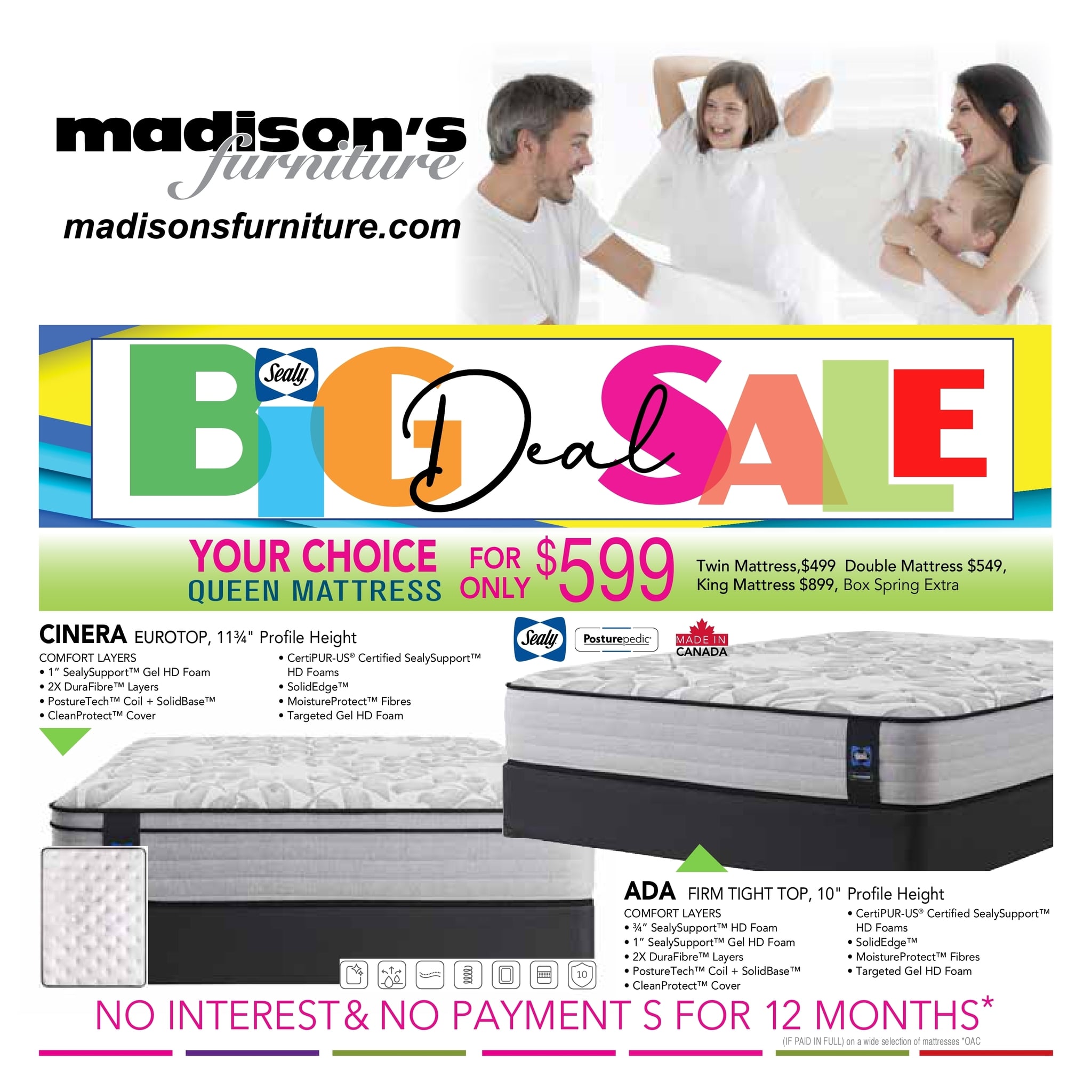 Madison's Furniture - Mattress - Monthly Savings