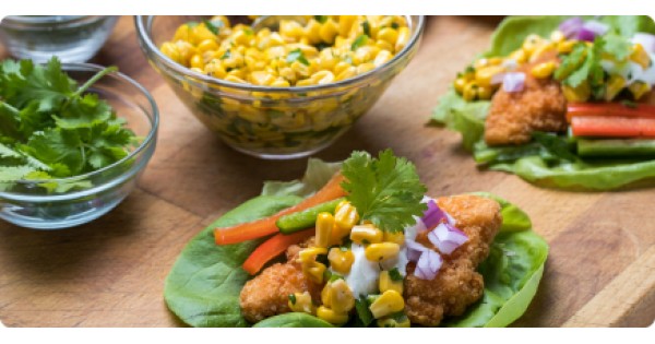 Mexican Lettuce Wraps with Crunchy Gluten-Free Chicken Breast Fillets