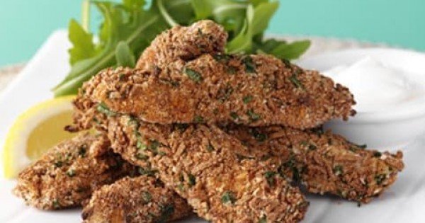 Spicy Crumbed Chicken Strips With Zesty Lemon Dip