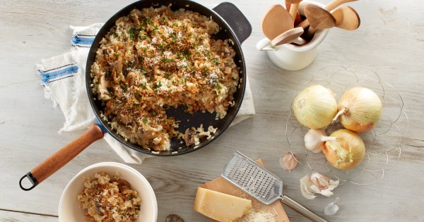 Caramelized Onion and Mushroom Risotto