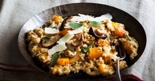 Risotto with Squash, Mushrooms and Sage