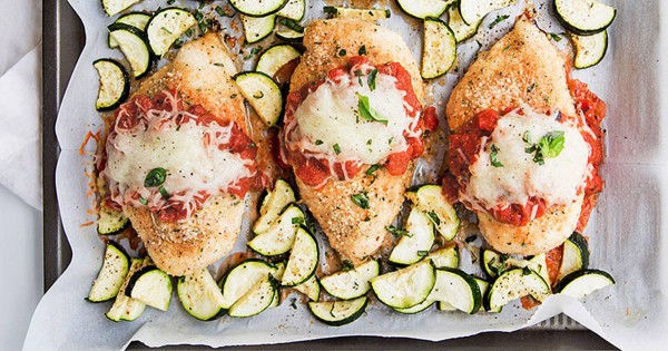 Crispy Oven Chicken and Zucchini Sheet-Pan Dinner