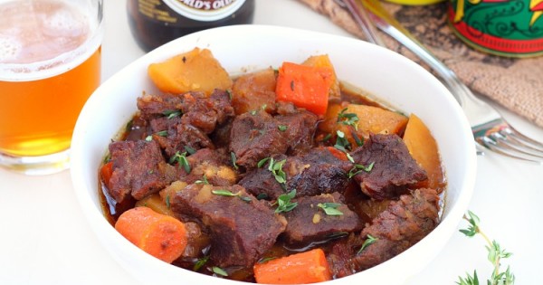 Beer braised beef with carrots and potatoes