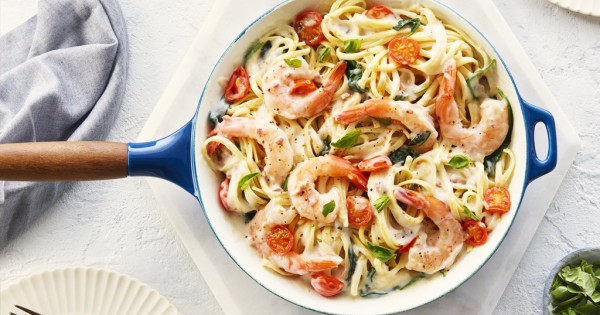 One-Pot Linguine with Bacon and Shrimp