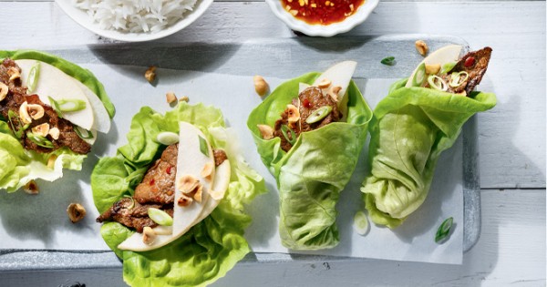 Beef and Pear Lettuce Wraps from Ricardo
