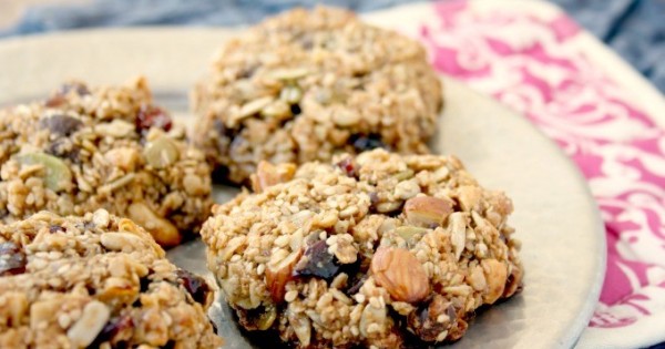 Hearty Granola Cookies full of healthy stuff
