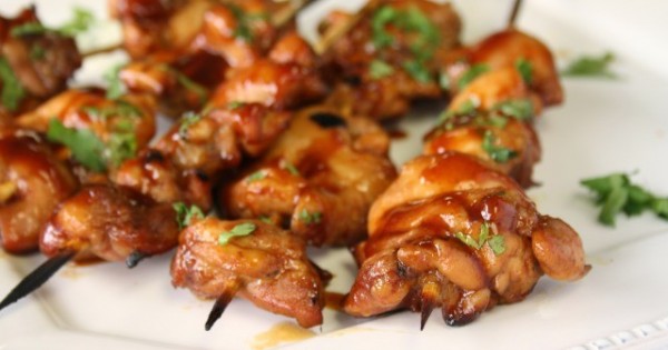 Chicken Kabobs with Sweet Molasses Barbecue Sauce