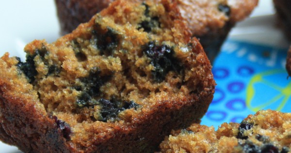 Healthy Blueberry Wheat Germ Muffins